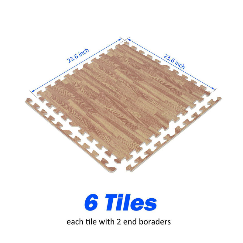 Symple Stuff Jetton Interlocking Puzzle Foam Floor Tile Mats Wood Wayfair